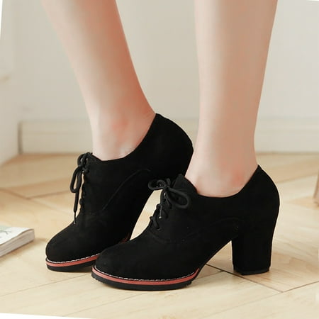 

Gubotare Womens Boots Ankle Womens Platform Lug Sole Chelsea Boots Ankle High Block Heel Non-Slip Suede Leather Slip on Combat Fashion Booties Black 8