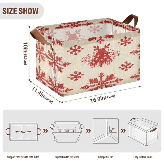 BZSMCE Collapsible Fabric Cube Storage Bins Design Flake Design Pattern Storage Box