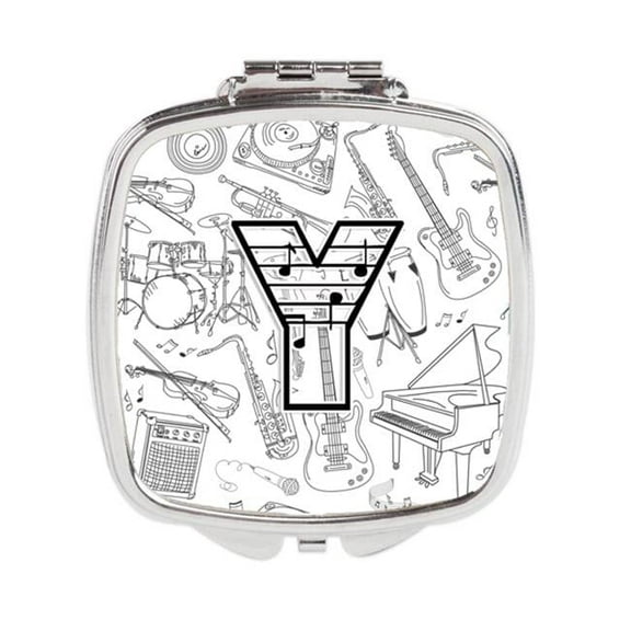 Carolines Treasures  Letter Y Musical Note Letters Compact Mirror