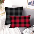 thumbnail image 4 of Black Grey Buffalo Check Plaids Pillow Covers 18x18 Inch Merry Christmas Farmhouse Decorations Throw Pillow Cases Double Sided Super Soft Square Cushion Cover for Home Car Bed Sofa Couch, 4 of 5