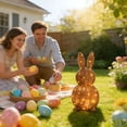 thumbnail image 6 of 13.8in Wicker Easter Bunny Light Up, Rattan Bunny Outdoor Woven Wicker, Rabbit Topiary Easter Porch Decor, Spring Decoration for Home Farmhouse Table Kitchen, 6 of 8