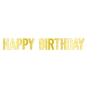 Beistle Happy Birthday Party Streamers - Gold - 4.75' - Club Pack of 12