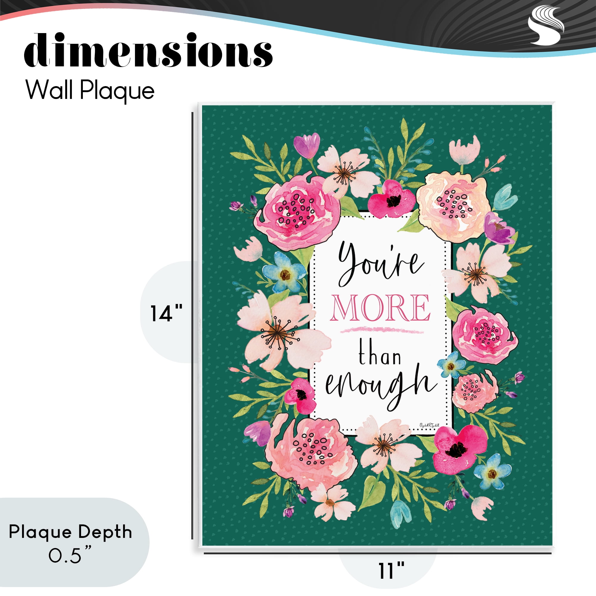 Stupell Industries More Than Enough with Florals Wall Plaque Art, design by Elizabeth Tyndall