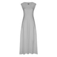 thumbnail image 3 of Robes d'Été pour Femmes 2023 Maxi Mode d'Été pour Femmes Manches Courtes Camisole Unie Bretelles Col Rond Robe Chandail Robes de Soirée pour Femmes Élégantes Élégantes en Liquidation, 3 of 4