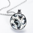 thumbnail image 2 of Print Glass Circular Pendant Necklace - Beautiful Handcrafted Jewelry Piece for Women, 2 of 5