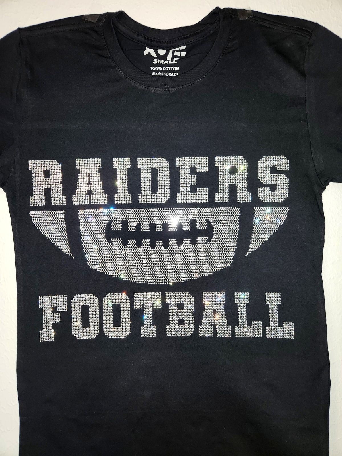 Raiders Shirt Football Tee Las Vegas T shirt Rhinestone shirt bling bling tee Game day shirt Sport Shirt women tee Black T shirt Sunset Unisex Adult XL Walmart