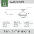 thumbnail image 6 of Hunter 52 inch Indoor Ceiling Fan with LED Light - Ceiling Fan with Pull Chain, For Bedroom, Living Room, or Kitchen, Standard Mount, No Remote, 4 Blades - Beck 54214, Brushed Nickel, 6 of 11