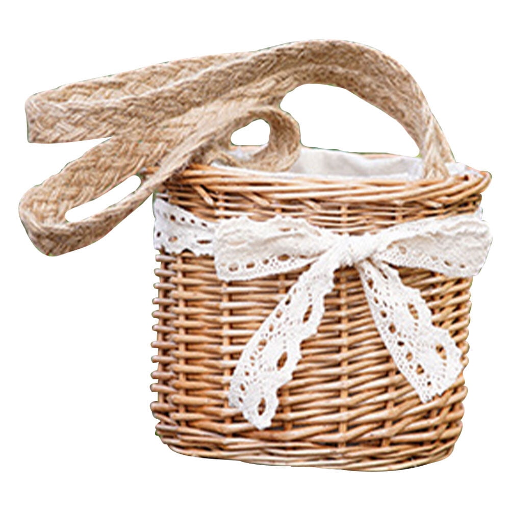 Flower Girl Basket Woven Basket Flower Arrangement Basket Rattan Basket