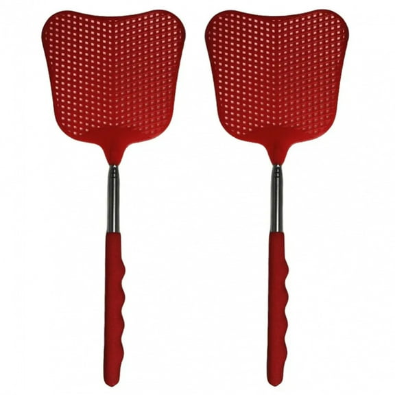 2Pcs Telescopic Fly Swatters with Anti-Slip Handle Extendable Fly Swatters Manual Bugs Killer Tools for Indoor Outdoor
