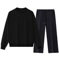 thumbnail image 6 of Ceisia Men's Loose Fit Crew Neck Sweatshirt & Wide-Leg Pants Set - Warm Stretch Casual Two-Piece Tracksuit Gifts, 6 of 8