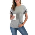 thumbnail image 6 of ALING Round Neck T-Shirts For Women Short Sleeve T-Shirts Summer Tops Casual Loose Fit Basic Shirts Tunics Crewneck Top Tee,Size Up To 3XL, 6 of 7