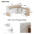 thumbnail image 6 of ModernMate 63" Height Adjustable Standing Desk with Privacy Panel, 2 Large One-Piece Desktops, L-Shaped Executive Workstation with 3-Drawer Filing Cabinet for Home Office, 6 of 6