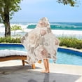 thumbnail image 3 of Yayeee Kids Hooded Towel with Hand Pockets Beach Soft Absorbent Bath Wrap 50 x 23.5 inch, Lace and Floral, 3 of 5