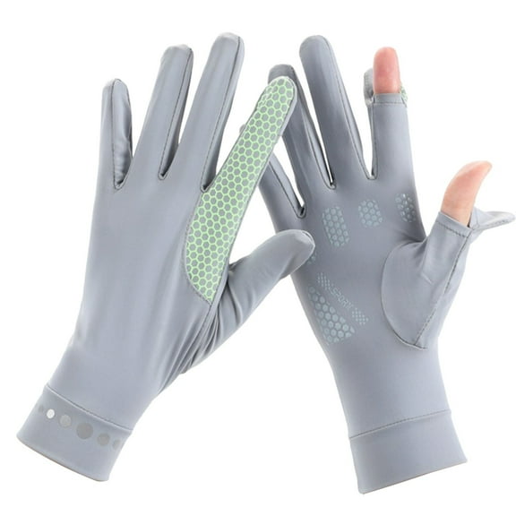 Mens Women Driving Gloves Summer UV Sun Protection Gloves Non-Slip Touchscreen Ice-Silk Sunblock Gloves for Cycling Riding