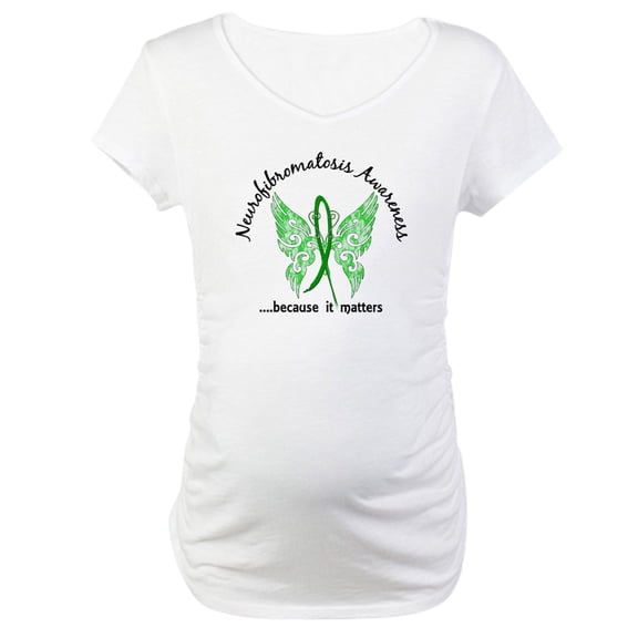 CafePress - Neurofibromatosis Butterfly 6.1 Maternity T Shirt - Cotton Maternity T-shirt, Cute & Funny Pregnancy Tee