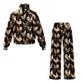 thumbnail image 5 of SCRAWLGOD Rooster Print Black Women 2 Piece Lounge Sets Turtleneck Pullover Sweatsuit Fall Outfits Matching Wide Leg Sweatpants Set Casual Tracksuit Cozy Trendy Clothes, XL, 5 of 7