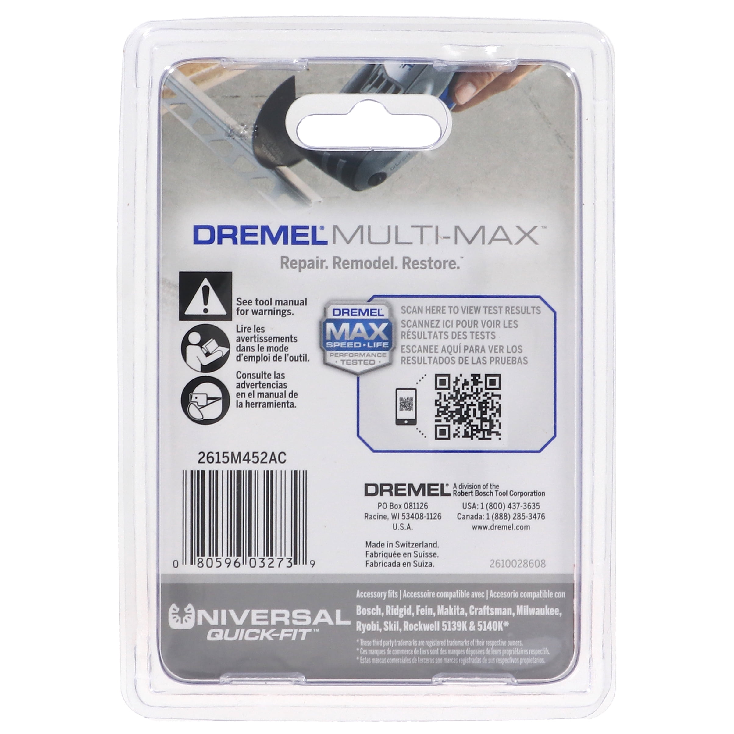 Dremel ACC MM452 2615M452AC Multi-Max Bi-Metal Half Moon Oscillating Saw Blade (4-Pack)