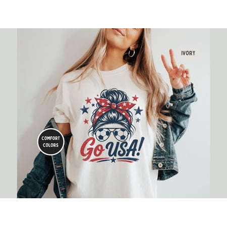 KnuxTee USA Soccer Fan Shirt, 2026 scoccer Red White Blue Match Day Tee, Patriotic Cup Soccer Supporter Comfort Colors Shirt, World soccer tee, Black S
