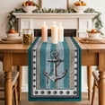 thumbnail image 2 of Table Runner 70 Inches Long for Kitchen Dining, Blue Beige Anchor Dresser Scarf Farmhouse, Dining Table Decorations for Wedding/Parties, Nautical Summer Beach Coastal Ocean 13 x 70 In, 2 of 8