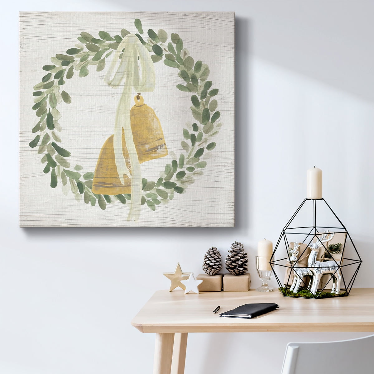 Weathered Aspen Wreath II- Gallery Wrapped Canvas