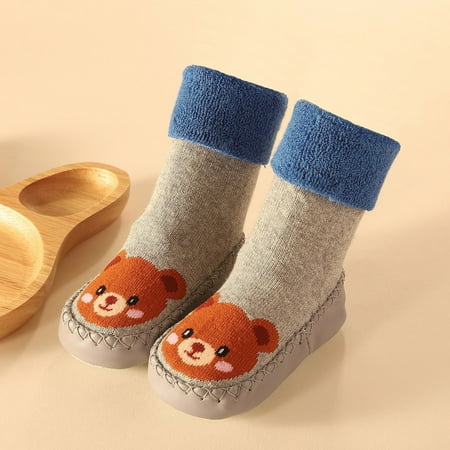 

Cathalem Toddler Boy Shoes Casual Children Toddler Autumn And Winter Boys And Girls Floor Sports Shoes And Socks Flat Soles Non Shoes Grey 6 Months