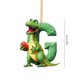 thumbnail image 2 of Colgante de dinosaurio con la letra D, decoración navideña, colgante de dinosaurio con la letra D, estilo adorable, decoración festiva para el hogar, regalo único, marco de metal.,Wsvlmg, 2 of 8