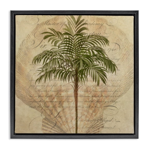 Stupell Industries Subdued Tropics Palm Black Framed Floater Canvas Wall Art, design by Steve Hunziker