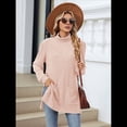 thumbnail image 4 of Camisas de Larga para Mujer, Blusas Túnica Casuales de Cuello Alto Rosa XL, 4 of 10