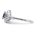 thumbnail image 4 of Sterling Silver Rhodium-plated Created Sapphire & Diamond Ring, 4 of 6
