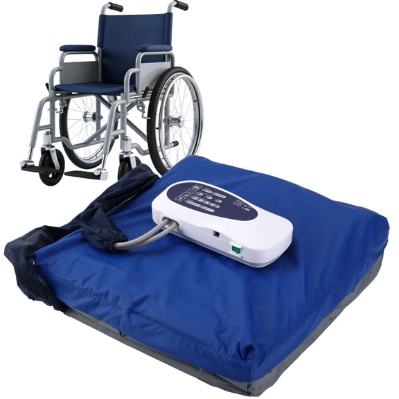 Rechargeable Alternating Pressure Wheelchair Seat Cushion - 17"x17" Inflatable Air Mattress Pad for Pressure Sore & Ulcer Relief