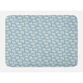 thumbnail image 1 of Floral Bath Mat, Continuous Happy Daisy Flowers Pastel Tones Sketch Retro Illustration, Plush Bathroom Decor Mat with Non Slip Backing, 29.5" X 17.5", Mustard Pale Sky Blue, by Ambesonne, 1 of 2