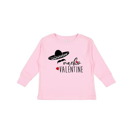 

Inktastic Funny Nacho Valentine Sombrero Hat Mustache and Hearts Boys or Girls Long Sleeve Toddler T-Shirt