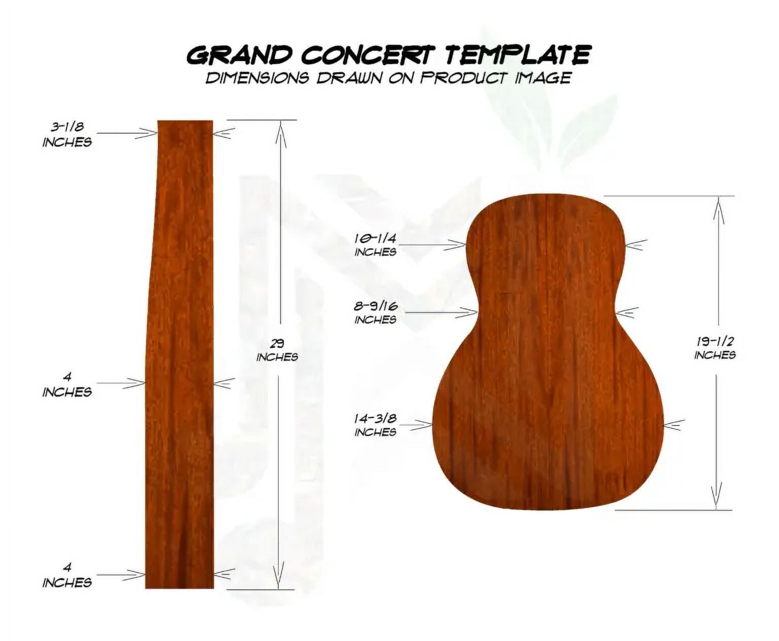 Mexican Cocobolo Acoustic Guitar Back and Sides Grand Concert (OO) Set – MCOO000634-1.2
