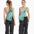 thumbnail image 6 of Sling Backpack,Turquoise Christmas Gnome Pattern Sling Bag with Water Bottle Holder,Waterproof Sling Bag for Men/Women with Headphone Jack for Hiking,Travel, 6 of 6