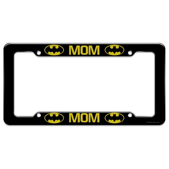 Batman Bat Mom Shield Logo License Plate Tag Frame