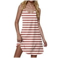 thumbnail image 4 of Wyobmus Dresses for Women 2025 Summer Casual Swing Tank Beach Cover Up Dress Gradient Color V Neck Spaghetti Strap Midi Sun Dress B-Red, 4 of 7