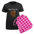thumbnail image 5 of CafePress - Happy Turkey Day Women's Dark Pajamas - Women's Short Sleeve Print T-Shirt and Pants Dark Cotton Pajama Set, 5 of 7
