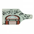 thumbnail image 1 of Jukebox Cutting Board, Cartoon Antique Old Vintage Radio Music Box Party Notes Art, Decorative Tempered Glass Cutting and Serving Board, Wine Bottle Shape, Red Black Grey, by Ambesonne, 1 of 1