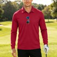 thumbnail image 2 of GEWSEY Mens Polo Shirt Long Sleeve Athletic Breathable Collar Golf Shirt Performance, Moisture Wicking, Business Casual, Collared Shirt, Soft (Wine, XXL), 2 of 8