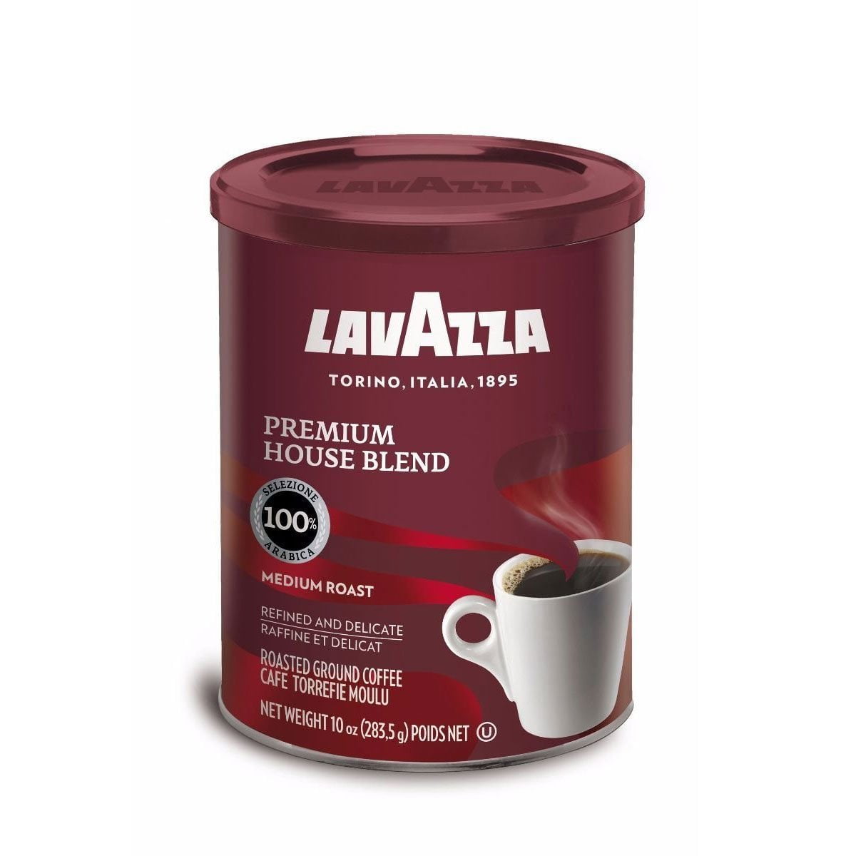 Lavazza Premium House Blend Ground Coffee, Medium Roast, 10Ounce Can