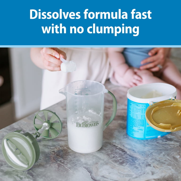 Dr. Brown's Formula Mixing Pitcher - 36oz, BPA Free With Locking Lid & No Drip Spout, Blue