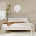 thumbnail image 2 of Solid and Stable Modern Concise Style Solid Wood Grain Platform Bed Frame, Queen (Stone Gray), 2 of 7