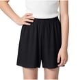 thumbnail image 7 of Cethrio Boys Athletic Shorts, Elastic Waist Summer Casual Breathable Loungewear Shorts Black Size 9-10T, 7 of 7