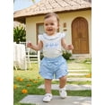thumbnail image 5 of BemeyourBBs Toddler Baby Girls Summer Clothes Little Baby Girl Dolphin Outfit Cute Dolphin Embroidery Flying Sleeve t Shirt Tops and Ruffled Striped Shorts Set Toddler Girl Summer 2 Pieces Outfit, 5 of 9