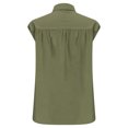 thumbnail image 4 of Camisas de Manga Larga para las Mujeres de Ajuste Suelto de las Mujeres de Algodón de Lino Blusa Casual Cuello en V, Poliéster, 4 of 9