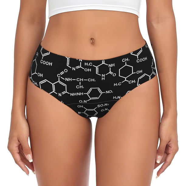 Fotbe Chemistry Formulas 1 Calzones Estampados para Mujer – Ropa Interior de Algodón, Cómoda, Suave y Elástica-Medium