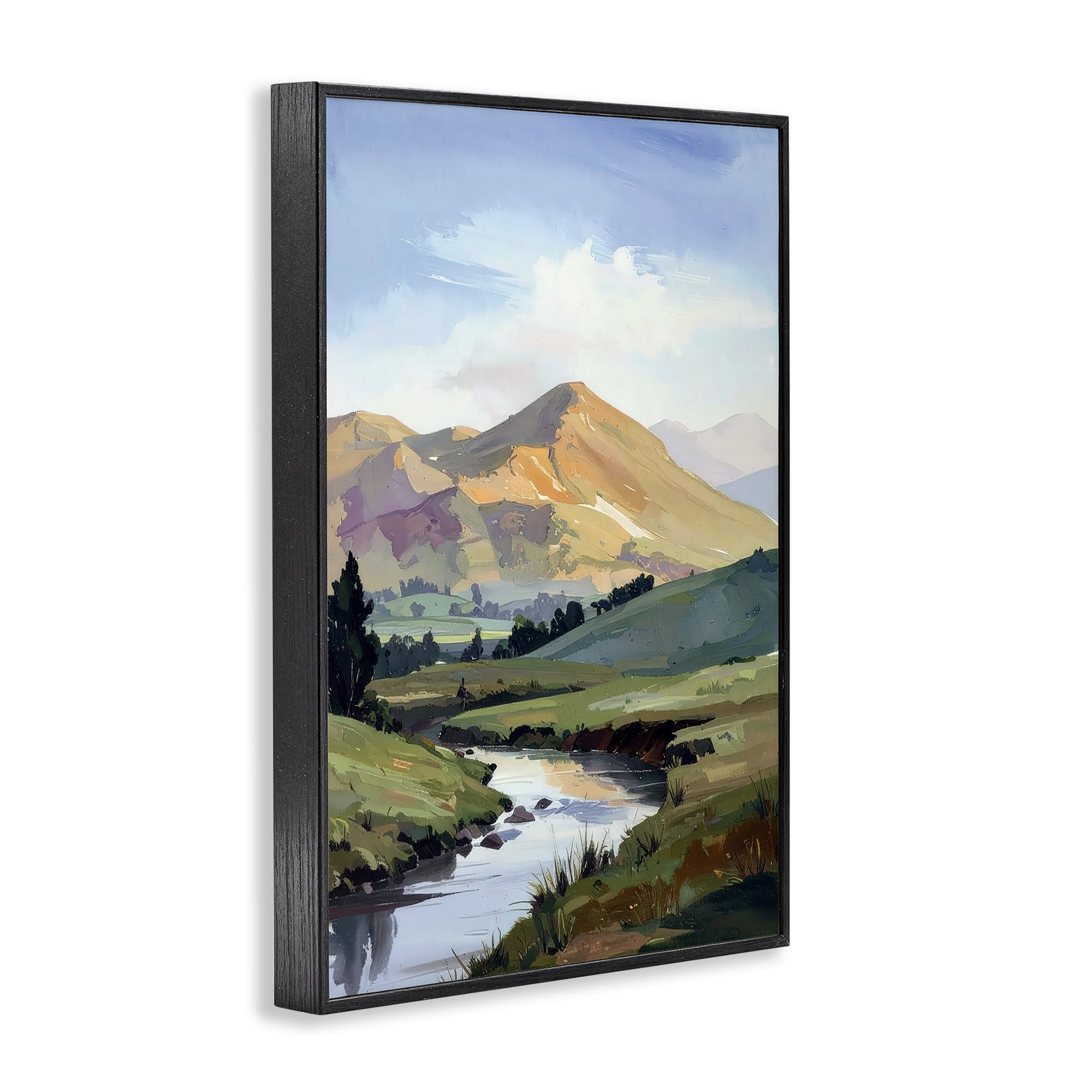 Stupell Industries Across The Valley Black Framed Giclee Art, design by Alonza Saunders