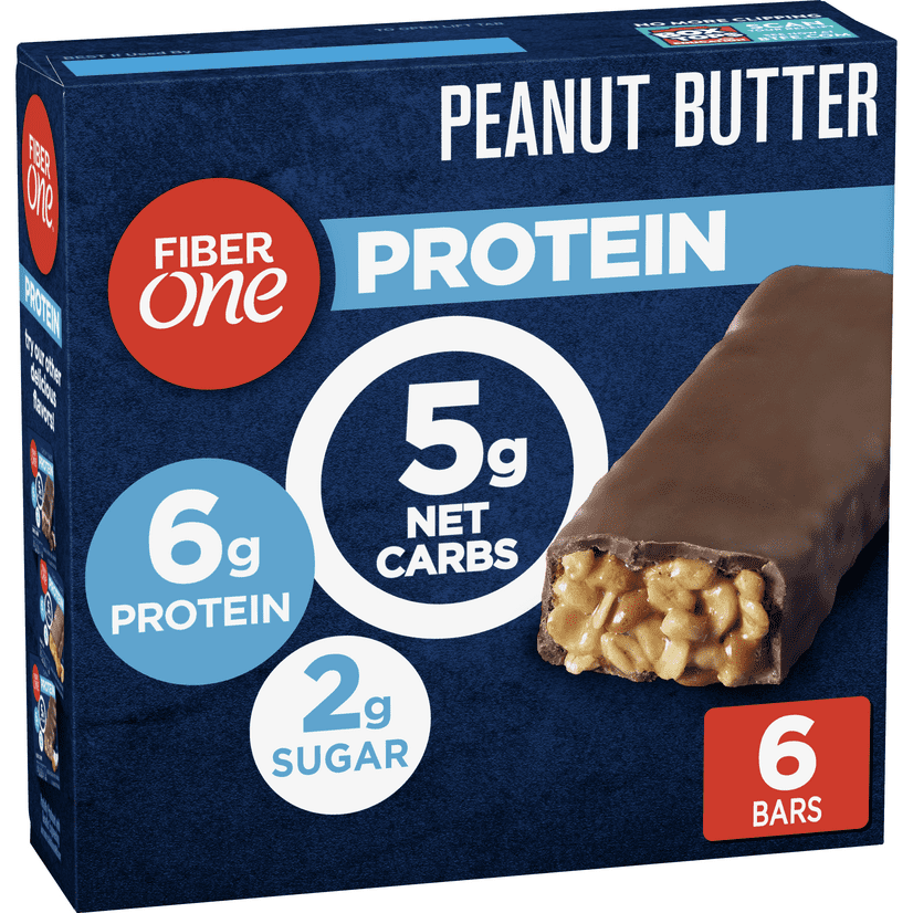 Fiber One Protein Bar, Peanut Butter Chewy Bars, 6g Protein, Snacks, 5