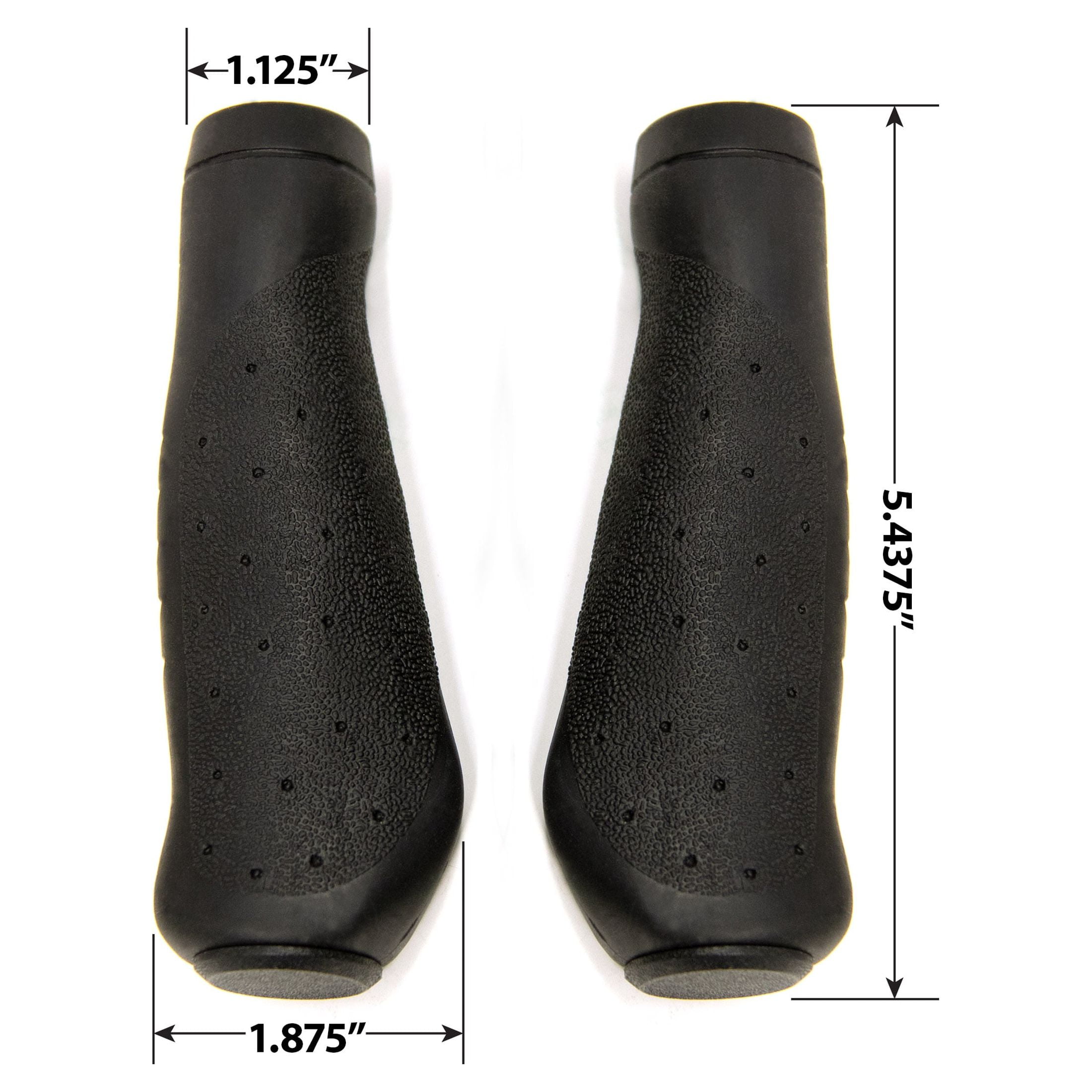 Concord Replacement Premium Ergonomic Rubber Bicycle Grips, Black