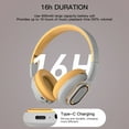 thumbnail image 6 of Mikilon Headphones, Active Noise Cancelling Bluetooth Headset Wireless Folding Bass Type-c Gaming Sports Headset, 6 of 9